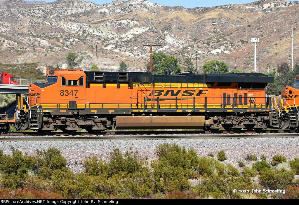 BNSF 8347 (ES44C4) at Cajon CA. 9/17/2022.